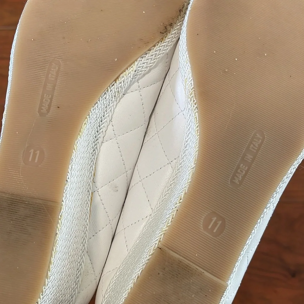COPY - Sesto Meucci White Quilted Leather Wedges Shoes
